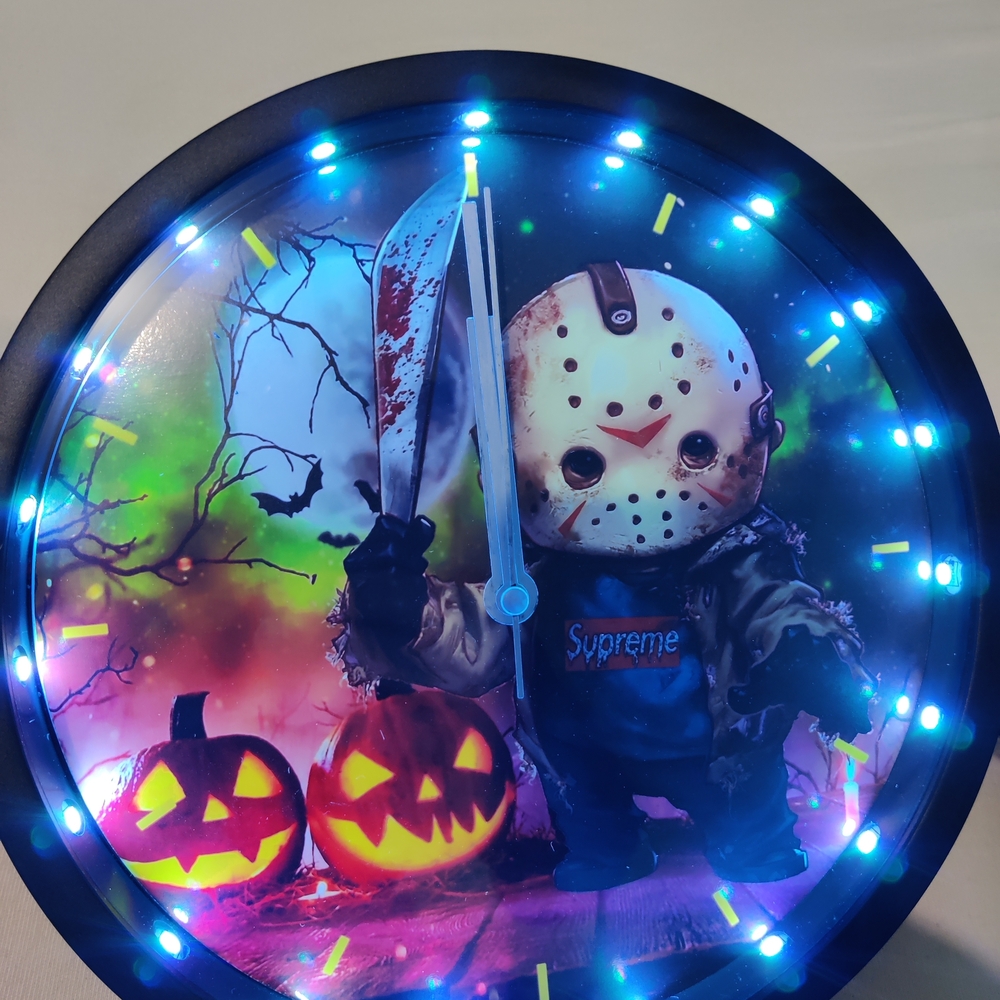 Jason Voorhees Halloween Supreme Clock With Led Lights